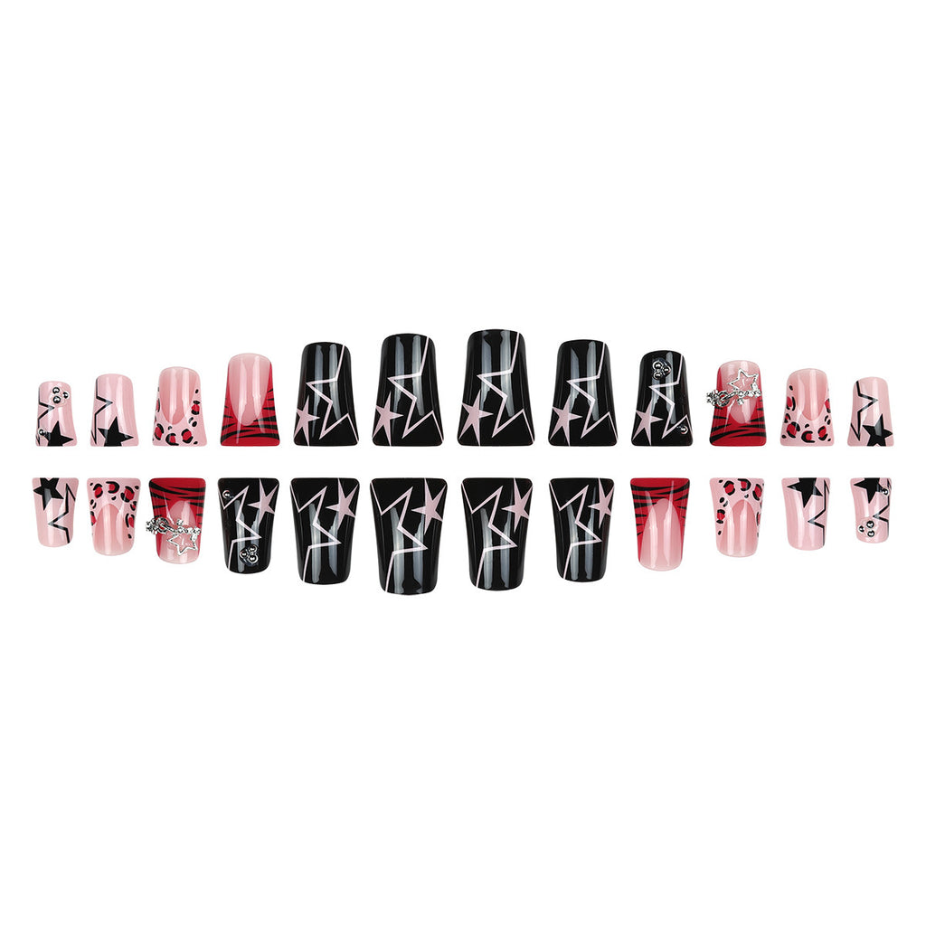 Star & Leopard Press-On Nails