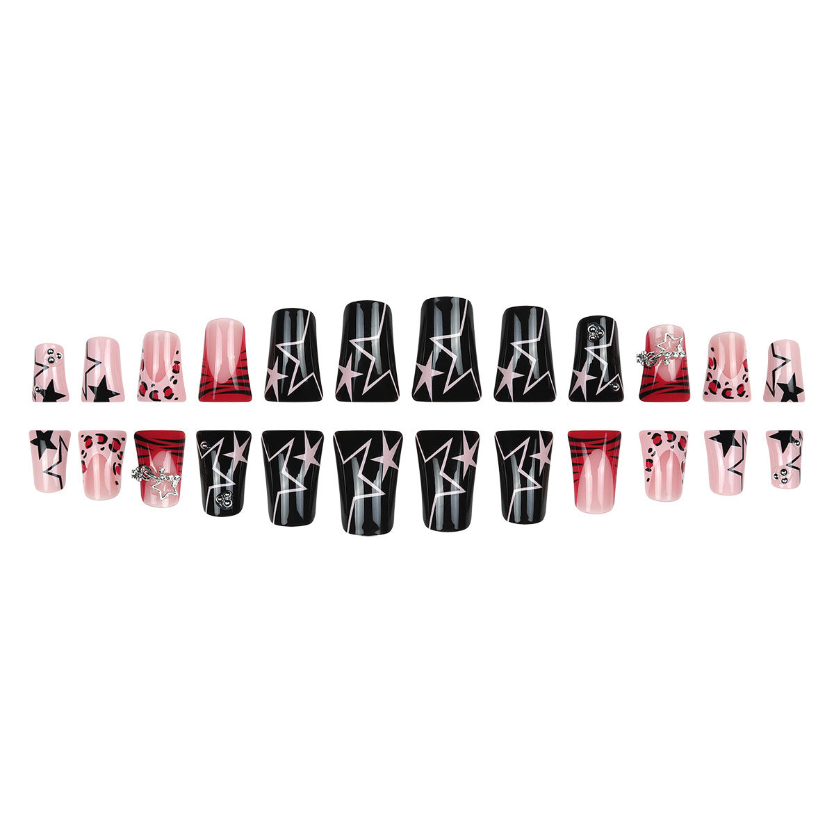 Star & Leopard Press-On Nails