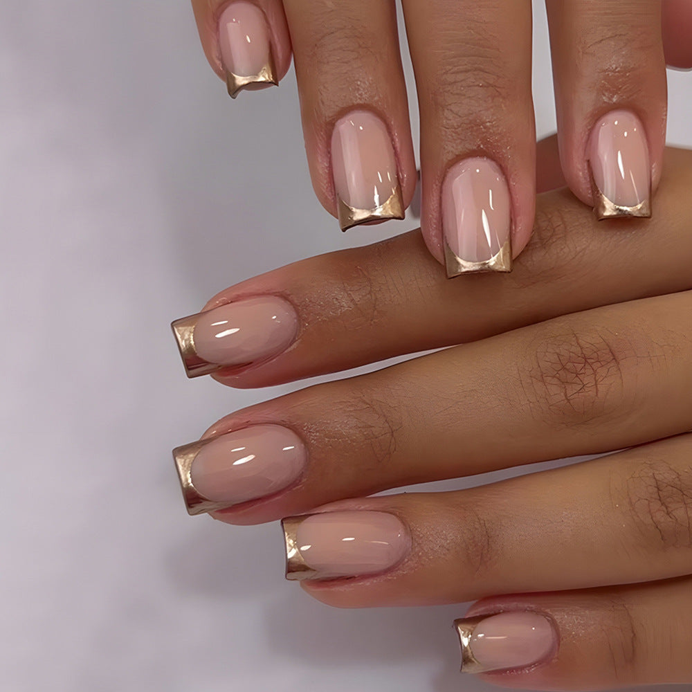 Nude Gold French Press-On Nails