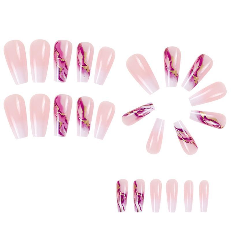 Marble Gold Foil Press-On Nails