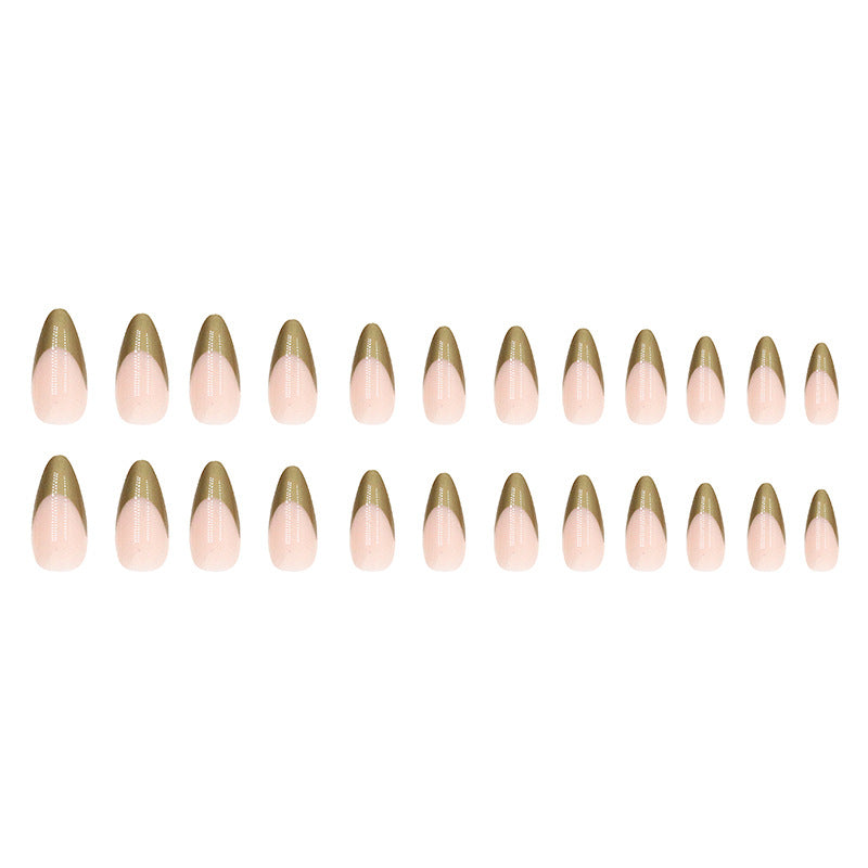Metallic French Stiletto Press-On Nails