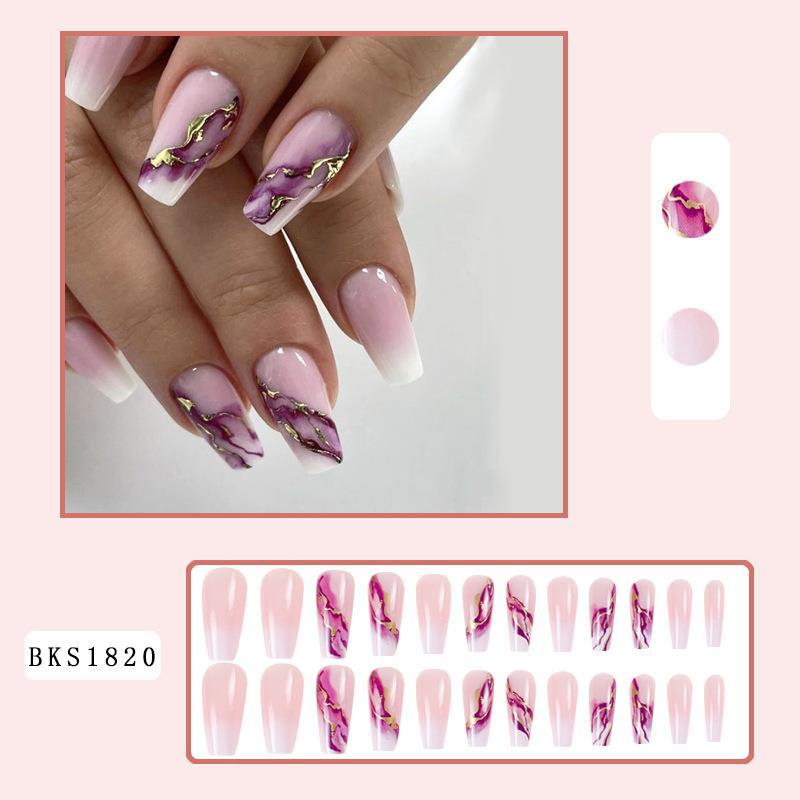 Marble Gold Foil Press-On Nails