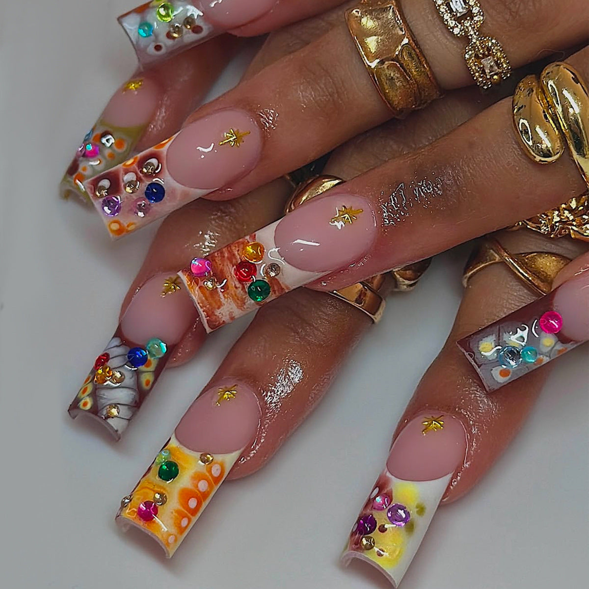 Abstract Star Press-On Nails