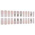 Pearl & Crystal Coffin Press-On Nails